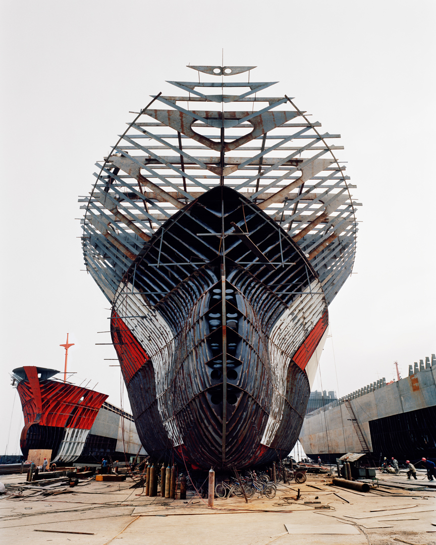 Edward Burtynsky, "Shipyard #11, Qili Port, Zhejiang Province, China," 2005 Chromogenic color print, 41 x 34 inches (framed), Private Collection
