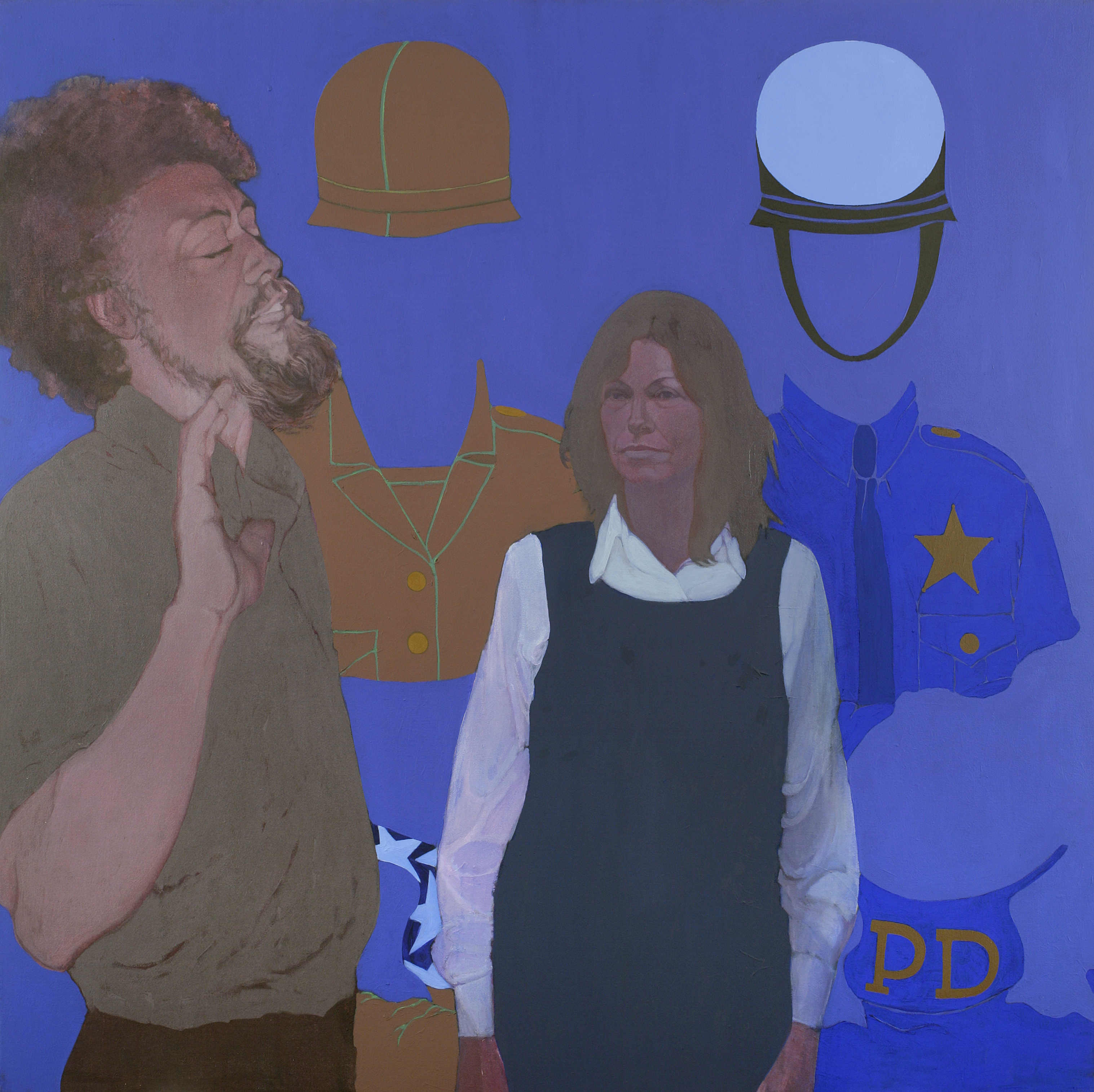 May Stevens, "Benny Andrews, the Artist, and Big Daddy Paper Doll," 1976, Acrylic on canvas, 60 1/4 x 60 1/4 in., National Academy of Design, New York