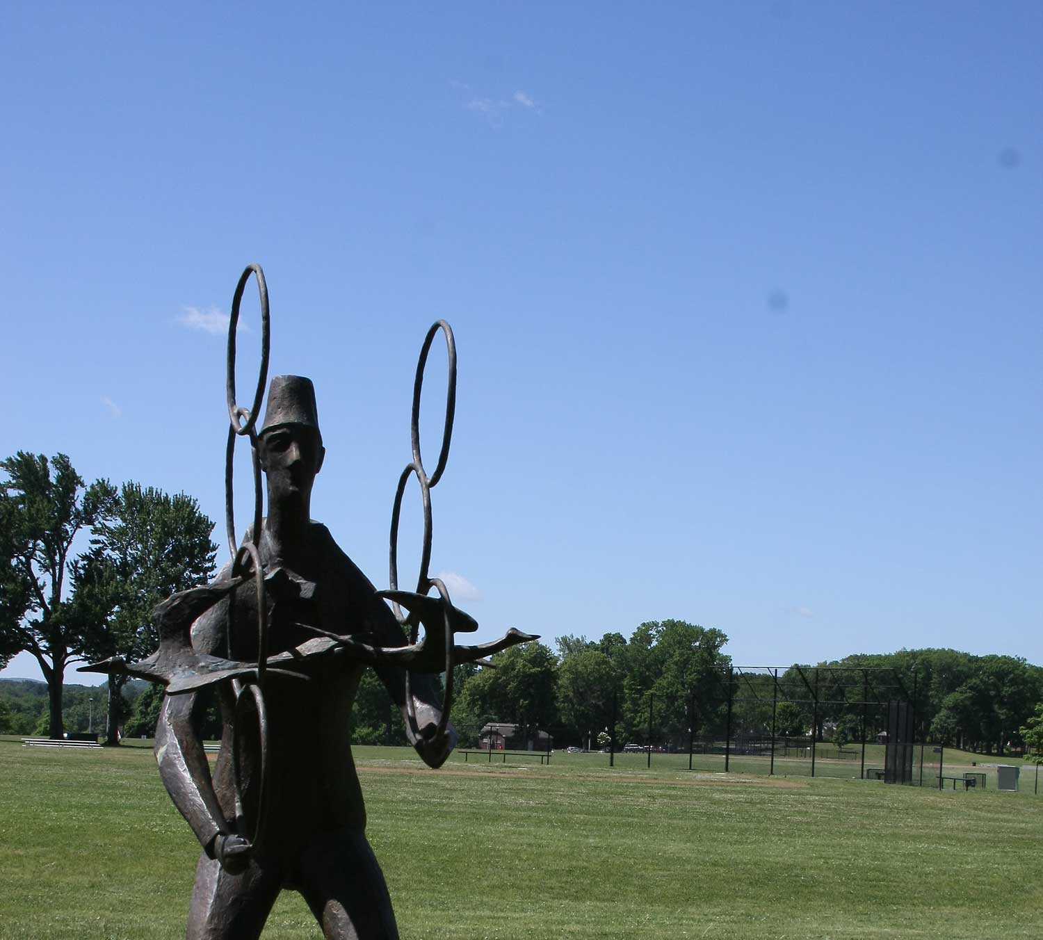 <p>Chaim Gross, <i>The Juggler,</i> 1975, Bronze, Long Term Loan from the Renee and Chaim Gross Foundation</p>