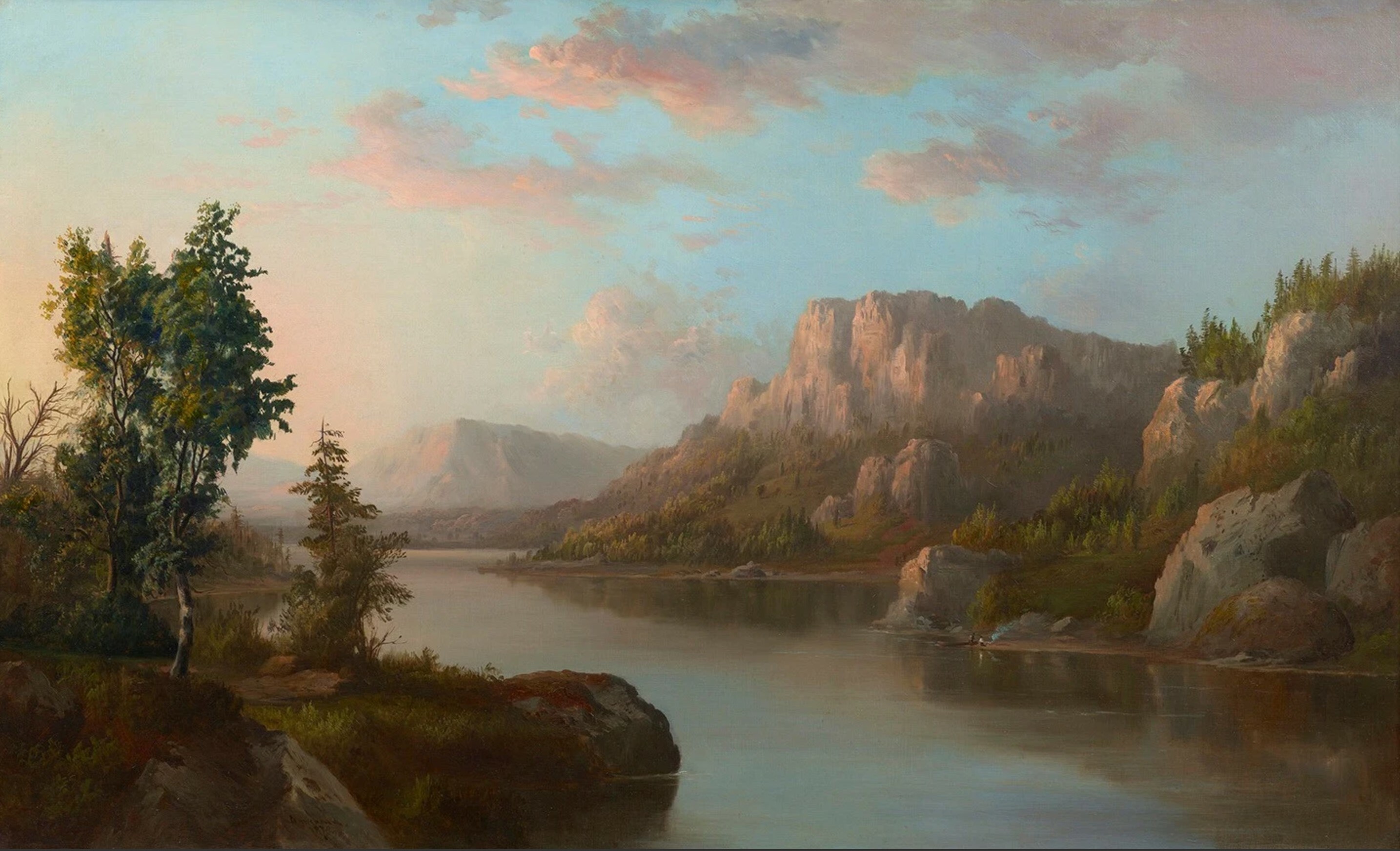 Robert S. Duncanson, "Landscape," 1870, Oil on canvas, 30 x 50 in. (76.2 x 127 cm), Museum Purchase with funds provided by the Robert C. Vance Foundation, 2022.8