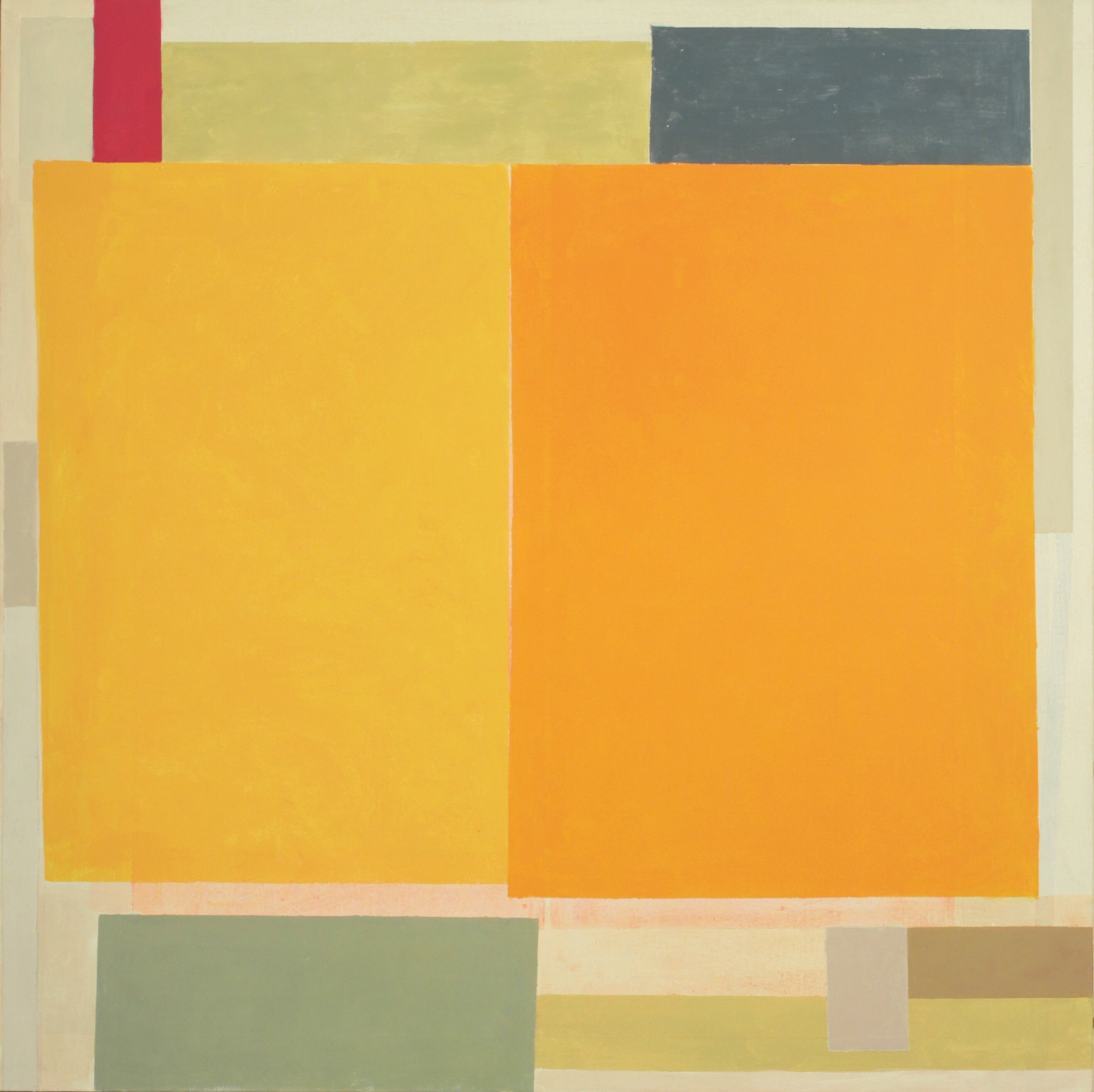 Elizabeth Gourlay, "T orange 2," 2018, acrylic on canvas, 40” x 40", Courtesy of the Artist