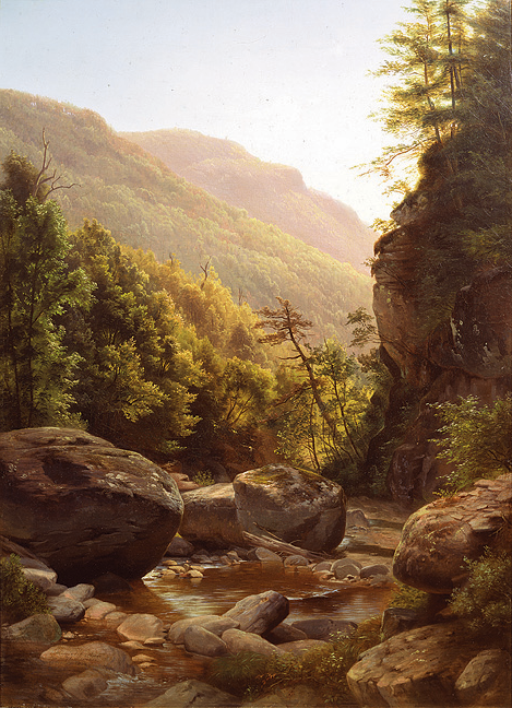Harriet Cany Peale (1800-1869), "Kaaterskill Clove," 1858, Oil on canvas, 36 x 25 inches, Museum purchase with funds generously provided by the Vance Foundation