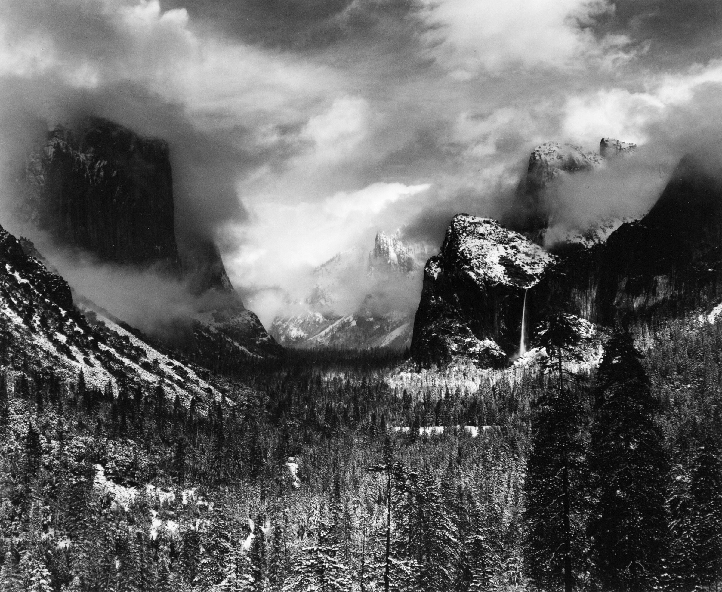 Ansel Adams, "Winter Storm," 1940, Silver gelatin print, 7 3/8 × 9 in. (18.7 × 22.9 cm), Private Collection, L.2016.8.9LTL