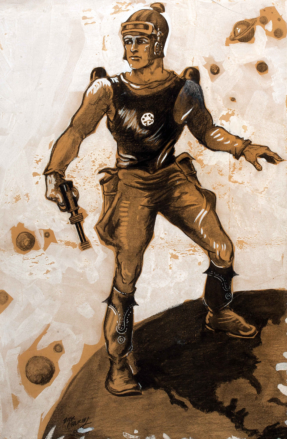 Richard Calkins, "Buck Rogers in the 25th Century, National Newspaper Service, Chicago: 1936," 1936, Gouache and charcoal on paper, 26 1/2 x 18 1/4 in., The Robert Lesser Collection of Pulp Art, 2009.22.78LIC