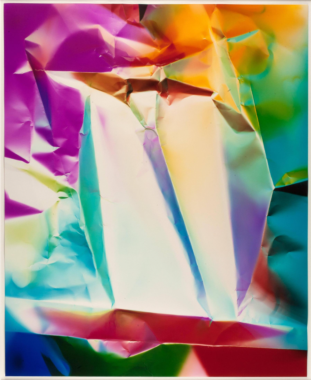 Ellen Carey, "Dings & Shadows," 2013, Color photogram, Frame Dimension: 36 × 32 in. (91.4 × 81.3 cm) Sheet Dimension: 24 × 20 in. (61 × 50.8 cm), Gift of the Artist in memory of her parents, 2014.85